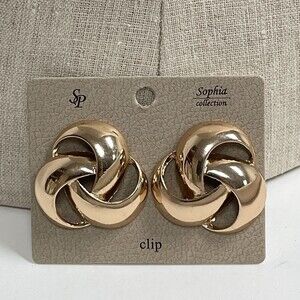 Sophia Collection Gold-tone Women's Fashion Clip-on Earrings